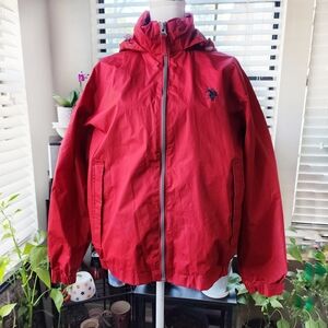 U.S. Polo Assn. Red and Navy Hooded Jacket
